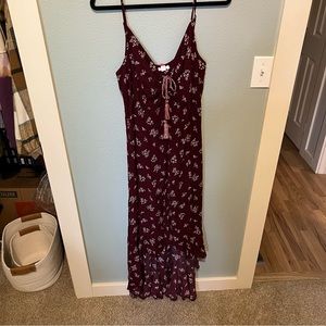 NWT Target high-low keyhole dress - Maroon floral